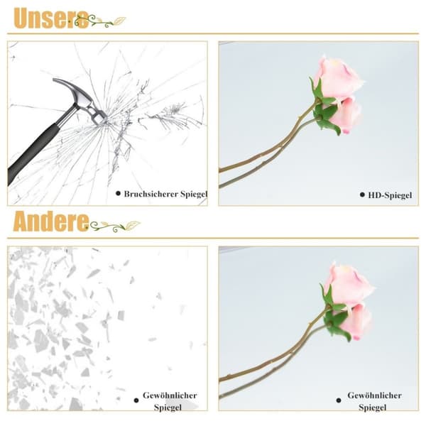 Rektangulært fuldlængde spejl med ophængskrog til dør 33x119cm sort