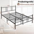 Miniatyrbillede 2 af 5: Metal sengeramme platform sengeramme med sengegavl og fodgærde 200 x 160 cm sort