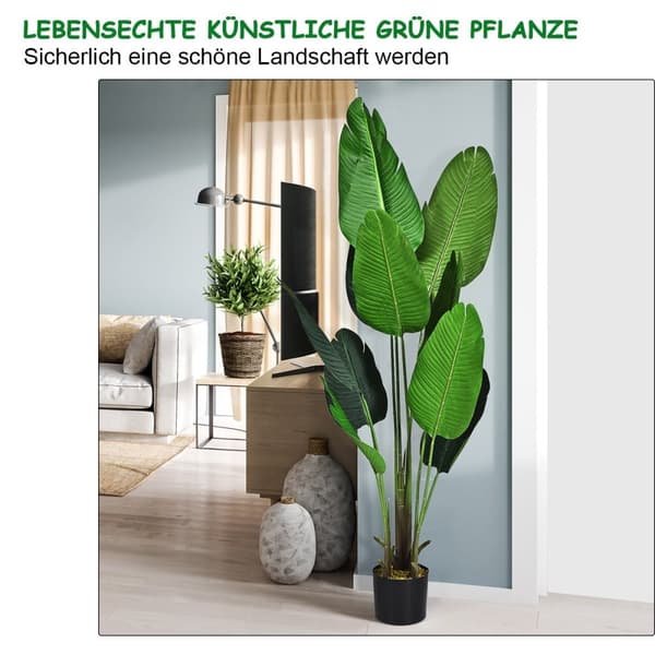 Kunstig Plante Kunstig Grøn Plante 160cm Tropical Palm Artificial Monstera Snake Plant