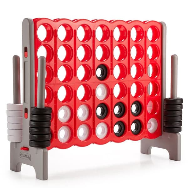 Giant Match 4 Game Giant Playset 104 cm radspillbrett med jumboringer og hurtigutløserglidere