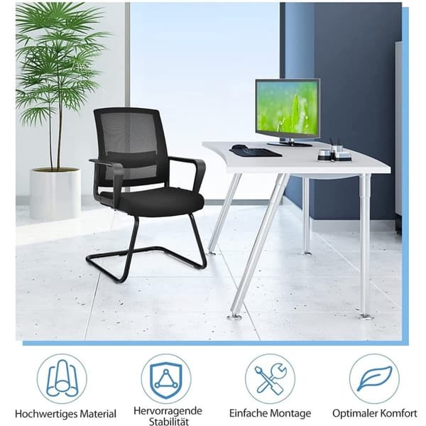 Mesh kontorstol med ryggstøtte kan holde opptil 136 kg 60 x 54,5 x 94 cm svart