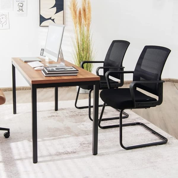 Mesh kontorstol med ryggstøtte kan holde opptil 136 kg 60 x 54,5 x 94 cm svart