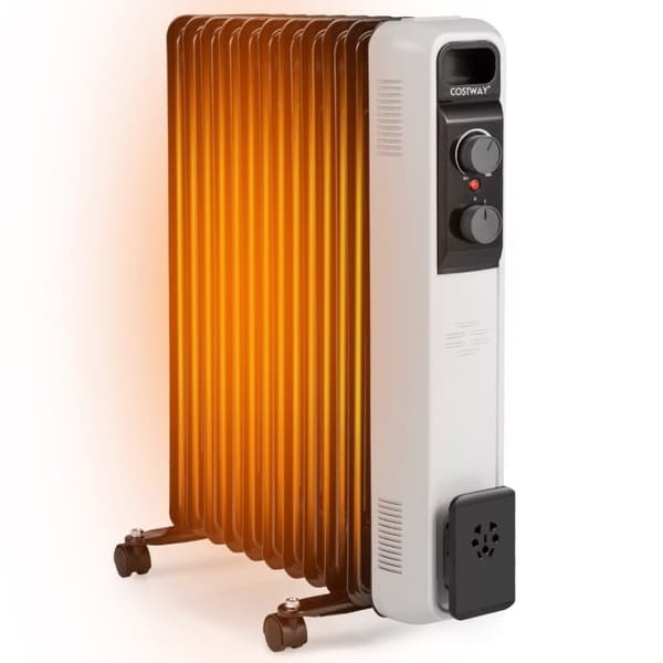 Oliefyldt radiator elvarmer med 3 varmetrin 49 x 24 x 62 cm sort