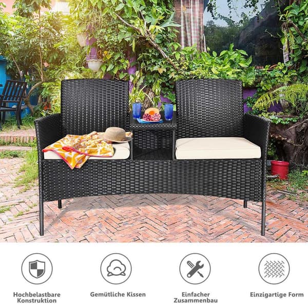 Patio sohva kulutusta kestävä puutarhakalustesarja 138 x 62 x 85 cm valkoinen