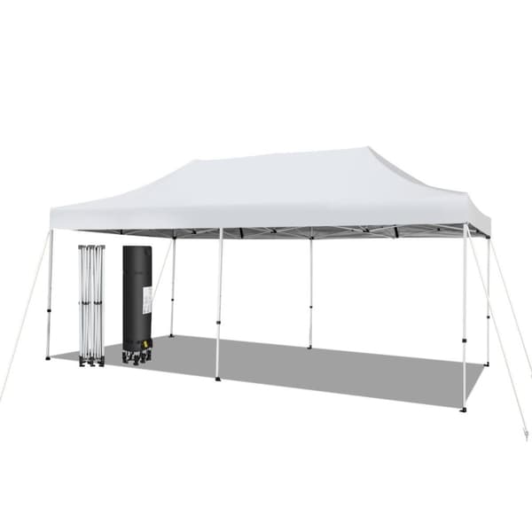 600 x 300 cm Stort pop-up baldakintelt Instant solsejl med hjul