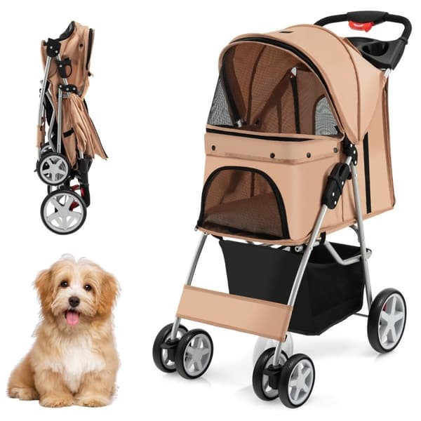 Koiran rattaat lemmikkivaunut 15 kg asti 81 x 45 x 101 cm beige