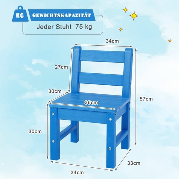 2 lastentuolia sisä- ja ulkokäyttöön, säänkestävä Heavy Duty -oppituoli taaperoille, sininen