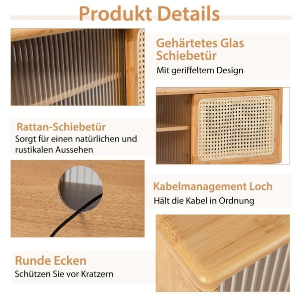 TV-skap Moderne TV-stativ for TV opp til 55 tommer 120,5 x 31 x 45,5 cm naturlig