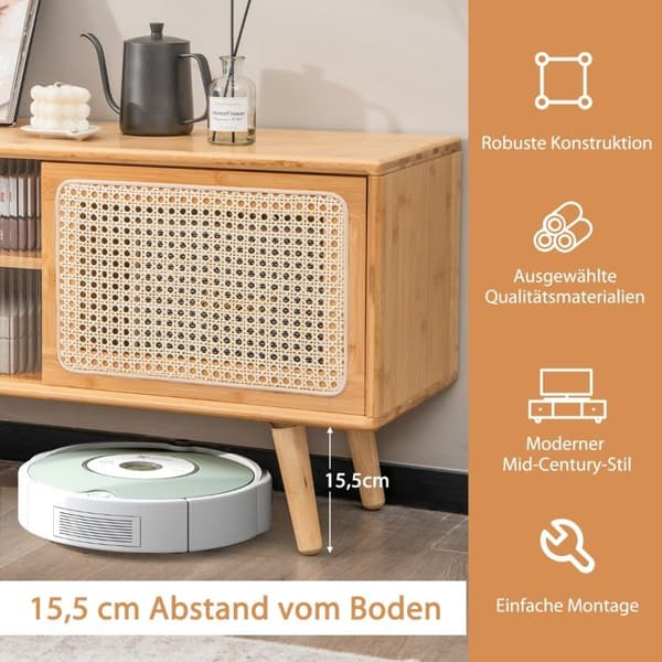 TV-skap Moderne TV-stativ for TV opp til 55 tommer 120,5 x 31 x 45,5 cm naturlig