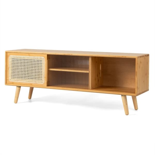 TV-skap Moderne TV-stativ for TV opp til 55 tommer 120,5 x 31 x 45,5 cm naturlig