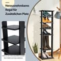 Pikkukuva 4 / 5: Puinen kenkäteline 8-tasoinen kenkäteline Kengänjärjestäjä pystysuora 27,5x26,5x110cm musta