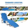 Miniatyrbilde 1 av 5: Solstol sammenleggbar strandseng for utendørs blå