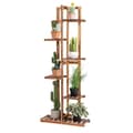 Miniatyrbillede 1 af 5: Blomsterhylde 6-lags plantestativ i træ 50 x 21 x 124 cm brun