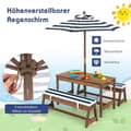 Miniatyrbild 5 av 5: Picknickbord med parasoll & bänkar bord och bänkset blå