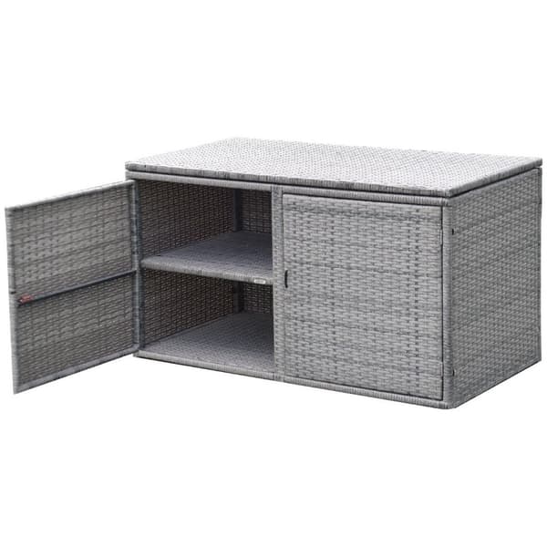 Rottinkinen patiolaatikko, tilavuus 335 L 115 x 60 x 65 cm Harmaa