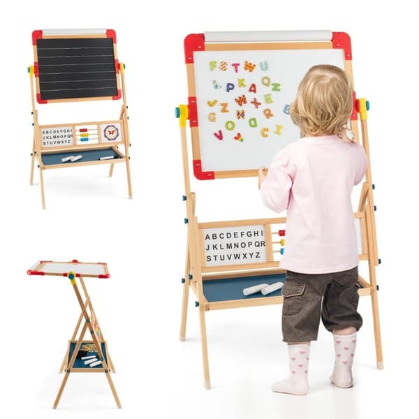 Træ staffeli Roterbart stående børne staffeli 62 x 45 x 118 cm