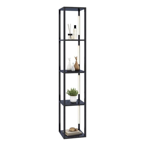 Gulvlampe Moderne Oplyst opbevaringshylde 29 x 29 x 163 cm Sort