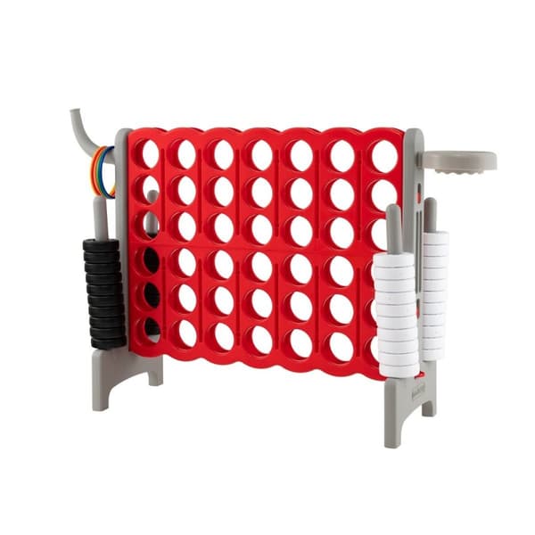 Stort 4-på-rad Jumbo 4-på-rad-sett 84 x 33 x 79 cm rød + grå