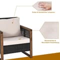 Miniatyrbilde 5 av 5: Sett med 3 hagemøbler i rotting polyrattan salongsett med vaskbare sitteputer uteservering
