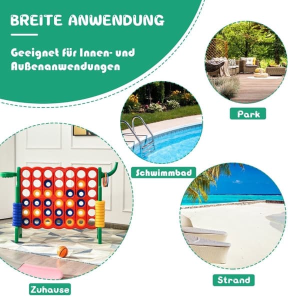 Stort 4-i-rad Jumbo 4-i-rad-set 84 x 33 x 79 cm röd + grön