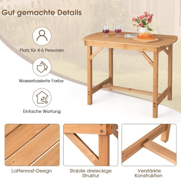 Bord lavet af grantræ terrasse spisebord 100 x 60,5 x 75 cm natur