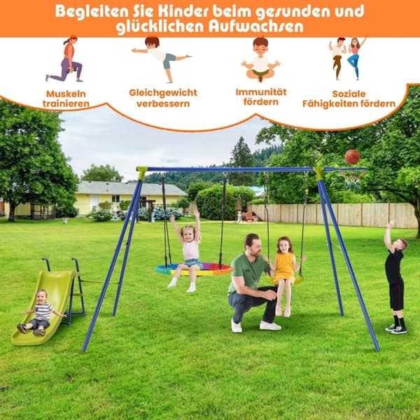 4-i-1 huskesett for 3-12 åringer Robust lekesett i metall med skli