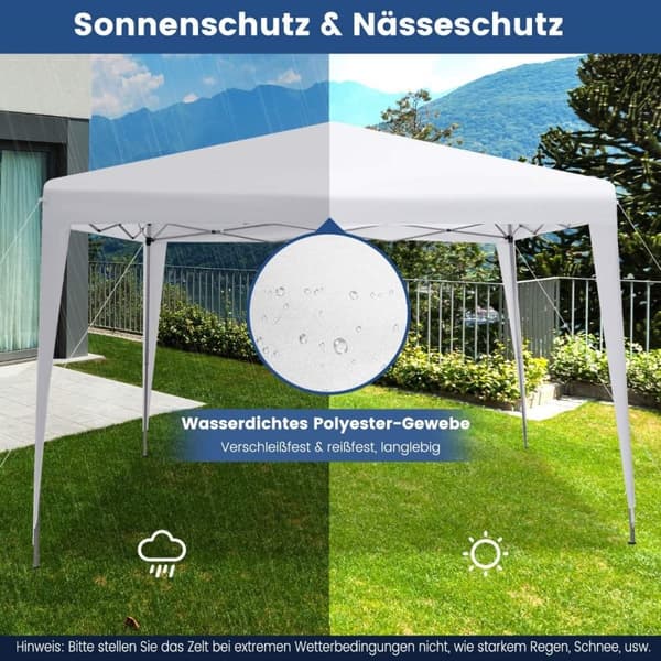 3 x 3 m Pop-Up Gazebo Udendørs Strandtelt Hvid