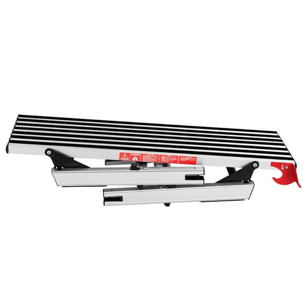 Sammenleggbar arbeidsbenk i aluminium med anti-skli matter 126 x 52,5 x 49,5 cm sølv