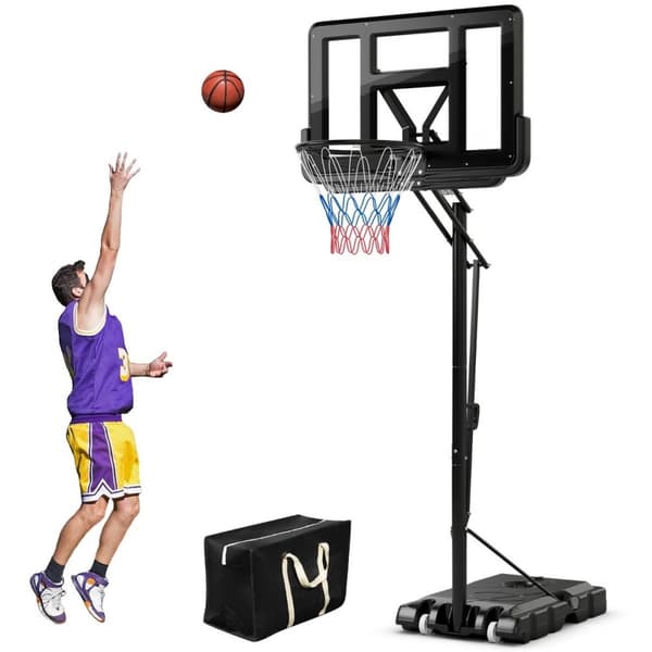 Basketställning 245-305 cm höjdjusterbar basketkorg med ställ svart