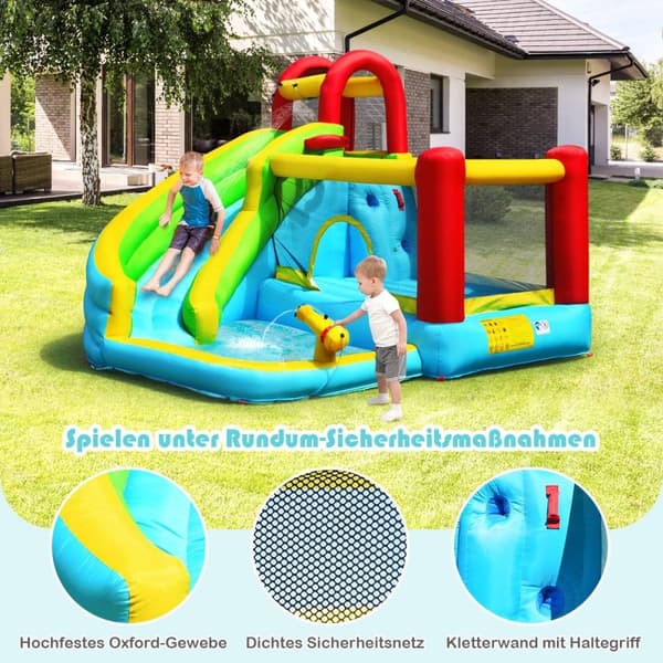 Uppblåsbar hoppborg med rutschkana hoppplats hoppborg lek pool 320 x 305 x 213 cm