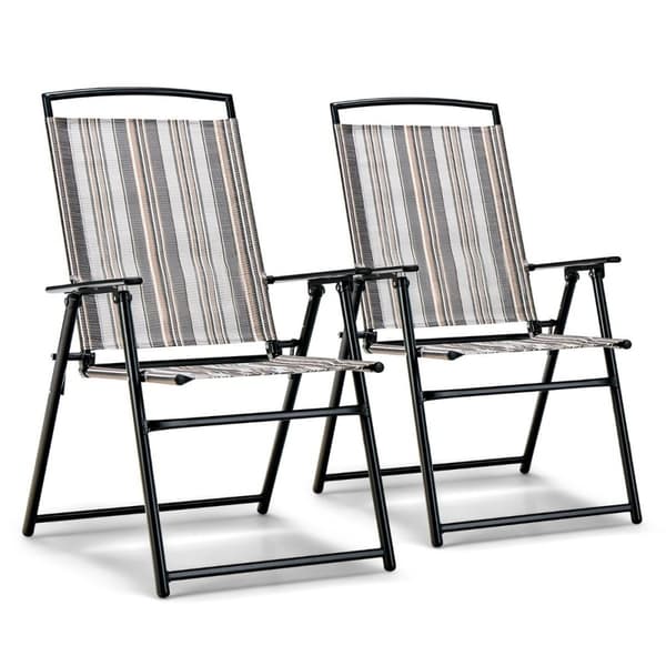 Sett med 2 hagestoler sammenleggbare stoler med armlener 51 x 61,5 x 92 cm grå