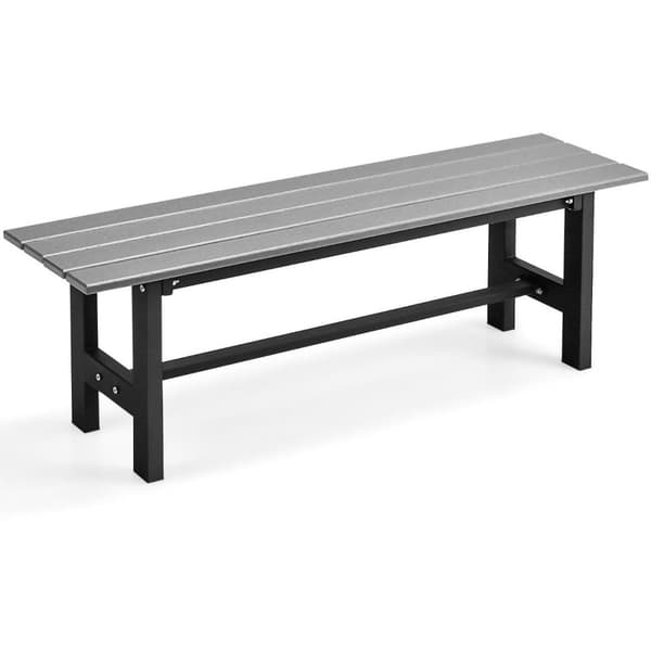 Hagebenk for 2 personer med lamellsete kan holde opptil 300 kg 120 x 36 x 40,5 cm grå