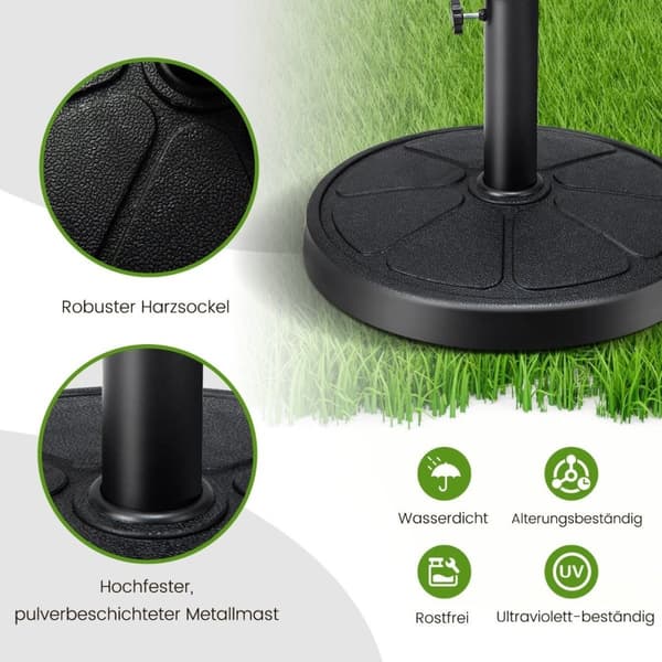 14 kg painava sateenvarjoteline 45 cm halkaisijalla sateenvarjotankoille φ38/48 mm