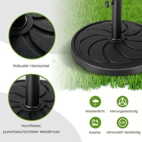 18 kg painava sateenvarjoteline 54 cm halkaisijalla sateenvarjotankoille φ38/48 mm