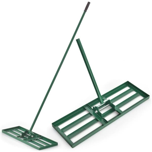 Nurmikon tasoitushara ergonomisella kahvalla maahan 75 x 25 cm vihreä