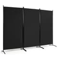 Miniatyrbilde 4 av 5: 3-panels romdeler med justerbare bordplater og solide hengsler og stålbase svart