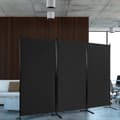 Miniatyrbilde 2 av 5: 3-panels romdeler med justerbare bordplater og solide hengsler og stålbase svart