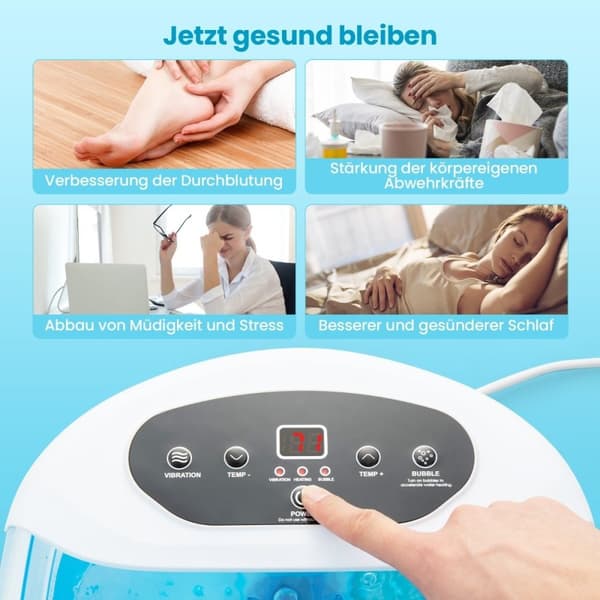Jalkahierontalaite jalkakylpy jalkakylpy irrotettavalla pedikyyrikivellä 1 tunnin automaattinen sammutus sininen