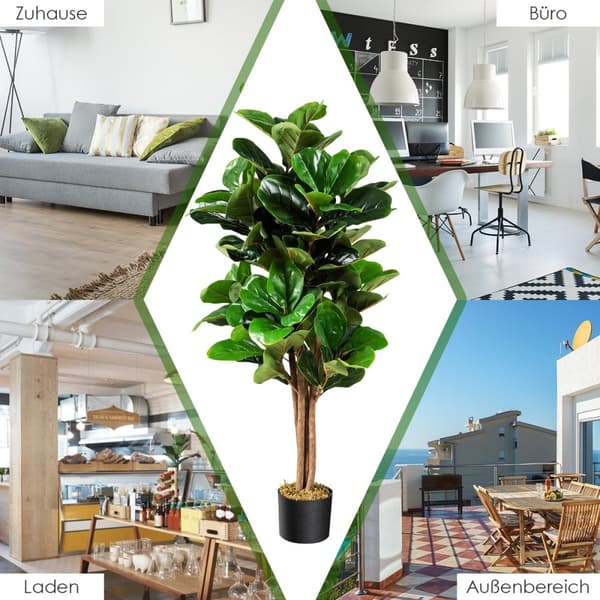 120 cm kunstigt figentræ kunstig plantedekoration med urtepotte