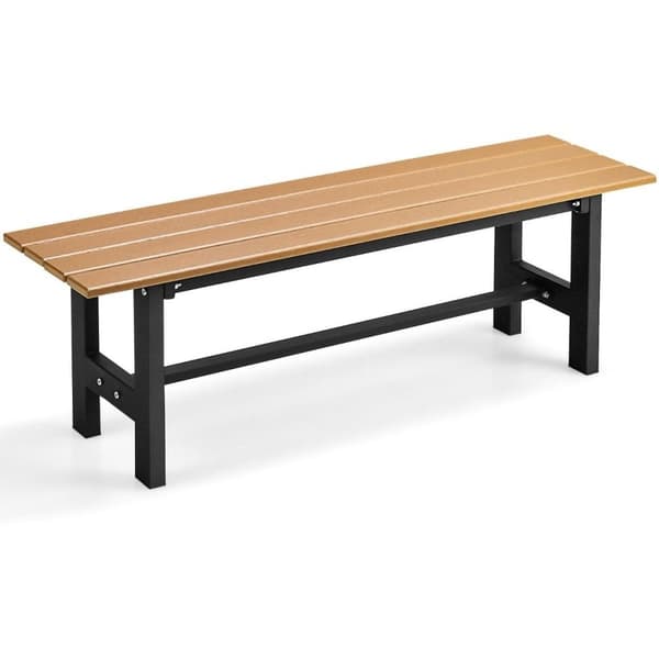 120 cm hagebenk, 2-seters benk, bærende opptil 300 kg, allværs parkbenk laget av HDPE brun