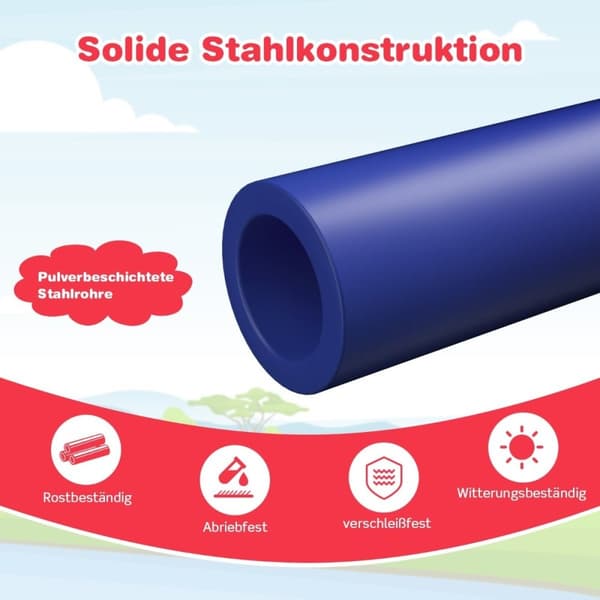 Klatrekuppel & rutsjebaneklatrestativ i kuppelform 241,5 x 183 x 91,5 cm rød