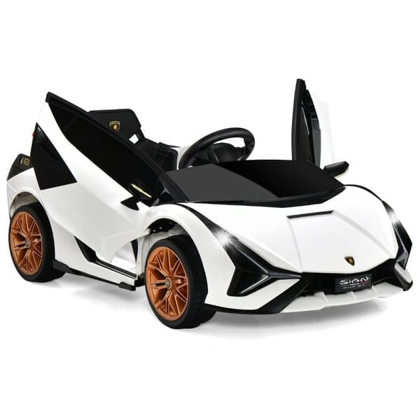 12V Lamborghini lasten sähköauto 2.4G kaukosäätimellä lastenauto 3-5km/h MP3 white