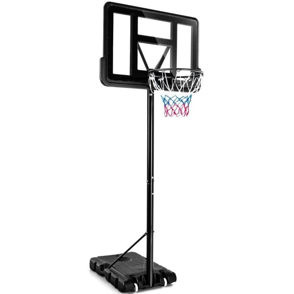 130 - 305 cm basketballstativ med nett og 2 hjul, høydejusterbar sort
