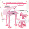 Miniatyrbillede 5 af 5: Børnetastatur med 37 tangenter og skammel Elektronisk klavertastatur 47 x 37 x 70 cm Pink