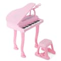 Miniatyrbillede 2 af 5: Børnetastatur med 37 tangenter og skammel Elektronisk klavertastatur 47 x 37 x 70 cm Pink