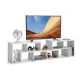 Miniatyrbild 1 av 5: 3-delat TV-skåp i trä för TV-apparater upp till 65" Fritt kombinerbart TV-bänk vit