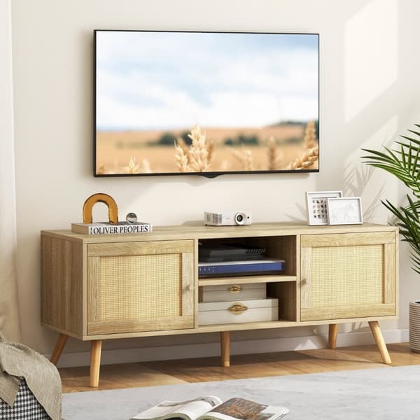 Rotting TV-skap med 2 dører og åpne rom for TV-er opptil 55 tommer 120 x 40 x 48,5 cm