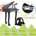 Pikkukuva 1 / 5: Lasten piano 37 koskettimella ja jakkara Lelu Piano Kannettava 47 x 37 x 70 cm Musta