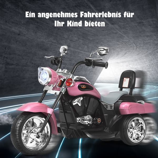 6 V elmotorcykel Batteridriven motorcykel med musik 91 x 48 x 64 cm Rosa