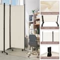 Miniatyrbillede 3 af 5: 6-delt foldbar rumdeler 172 cm høj privatskærm med låsbare hjul beige